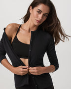 Long Sleeve Halo Snap Cardigan | Black Heather