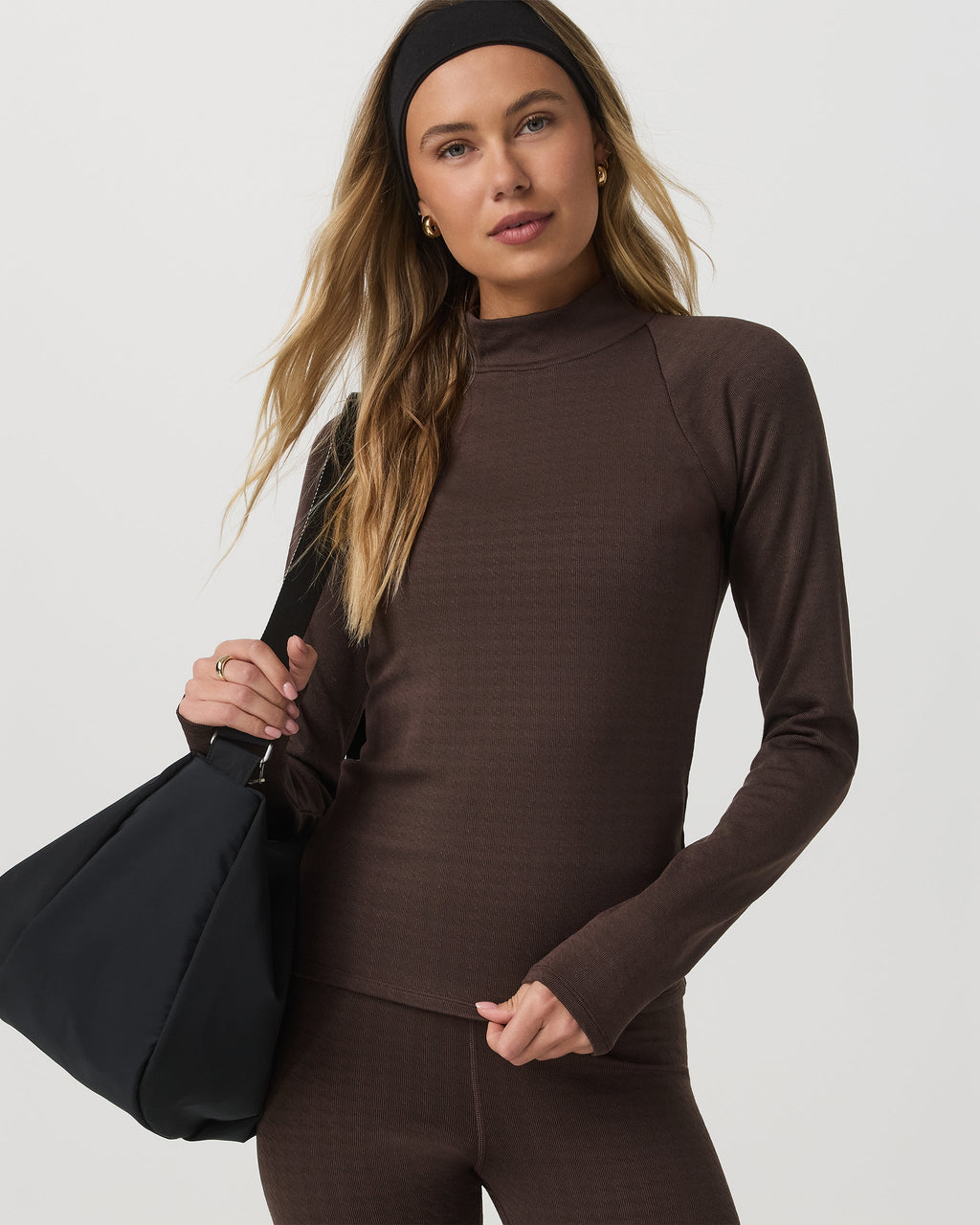 Long Sleeve Chilled Out Houndstooth Mock | Java Houndstooth