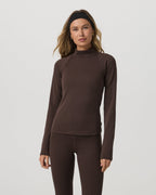 Long Sleeve Chilled Out Houndstooth Mock | Java Houndstooth