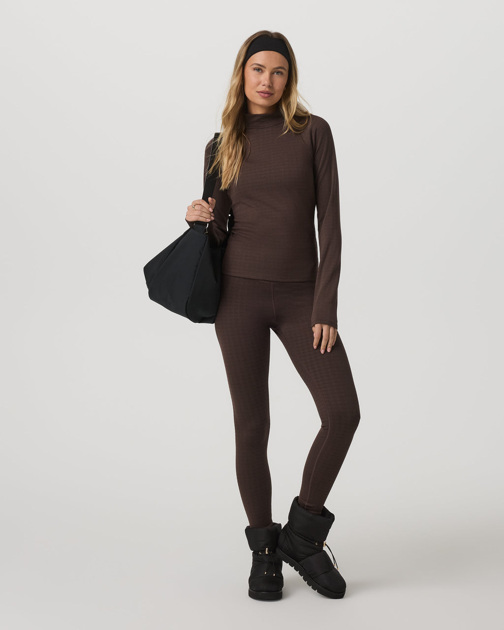 Textured Chilled Out Legging | Java Houndstooth