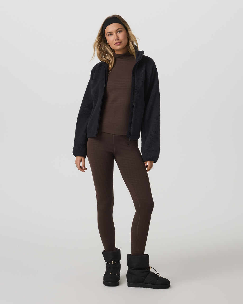 Textured Chilled Out Legging | Java Houndstooth
