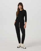 Long Sleeve Halo Essential Crew Tee | Black Heather