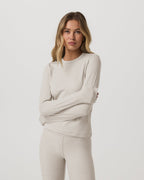 Long Sleeve Halo Essential Crew Tee | Ecru Heather