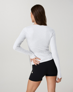Long Sleeve Halo Wrap Top | Pale Grey Heather