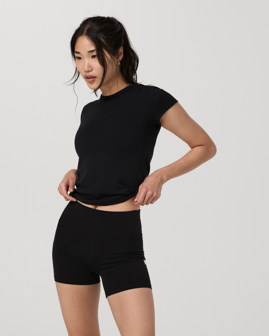 Everyday Cotton Stretch Fitted Tee | Black