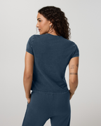 Short Sleeve Feather Classic Tee - Garment Dye | Ocean Blue