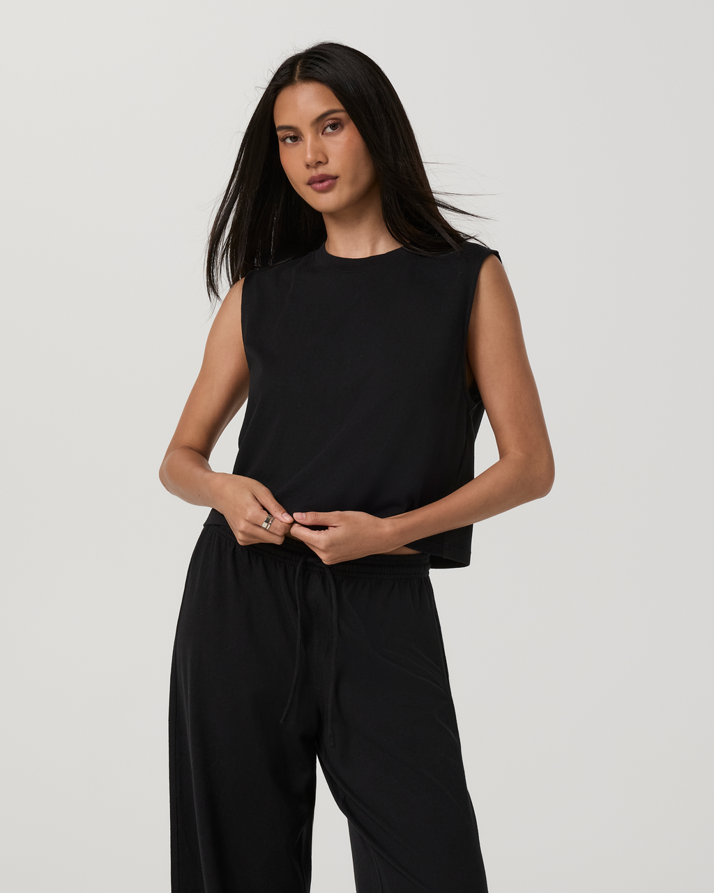 Heavyweight Cotton Easy Tank | Black