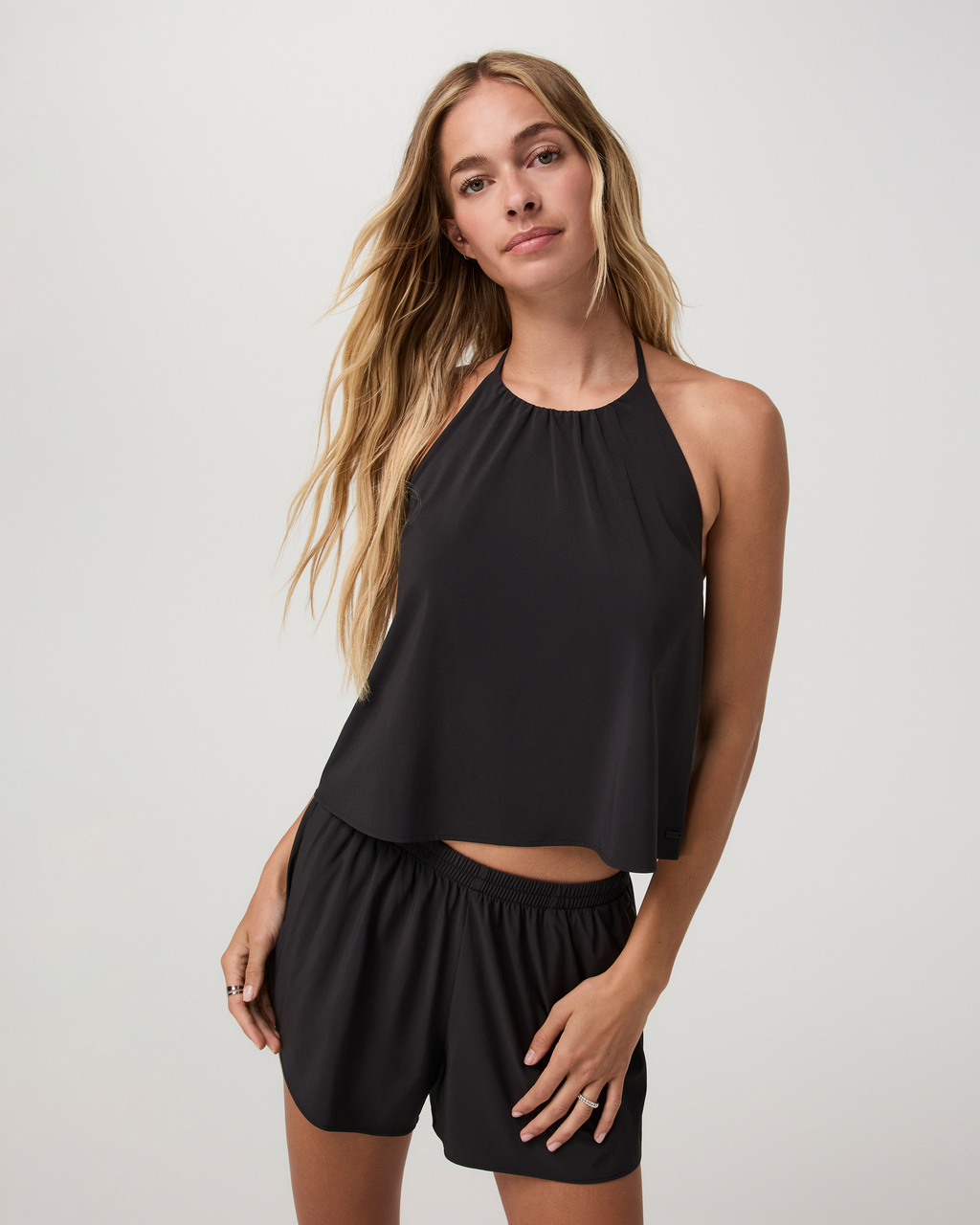Villa Shoreline Halter Top | Black
