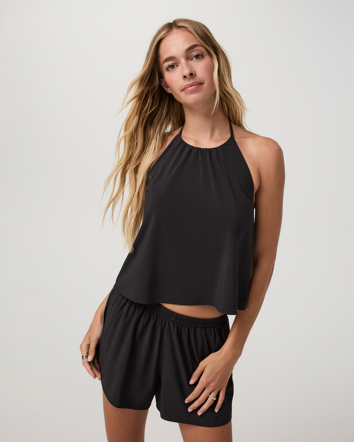 Villa Shoreline Halter Top | Black