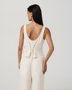 Trestles Twill Button Front Top | Natural