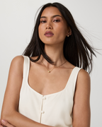 Trestles Twill Button Front Top | Natural