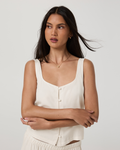 Trestles Twill Button Front Top | Natural