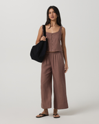 Trestles Twill Button Front Top | Sable