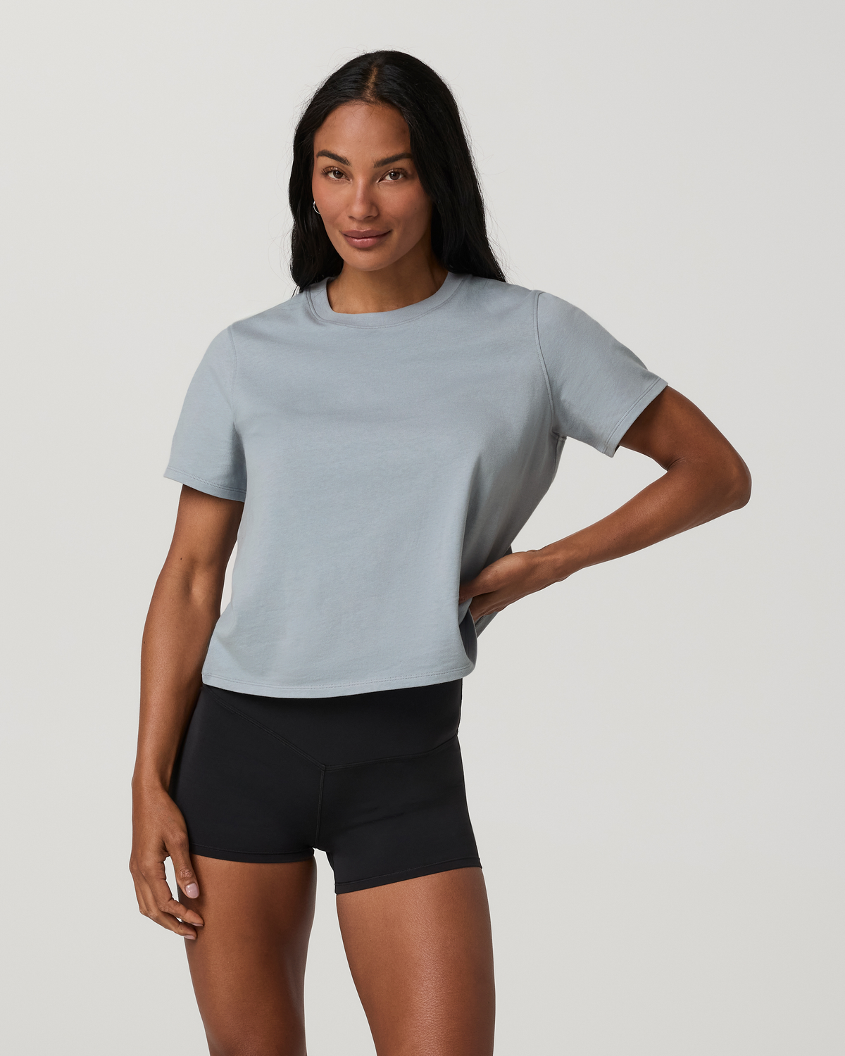 Short Sleeve Heavyweight Cotton Relaxed Tee | Raindrop
