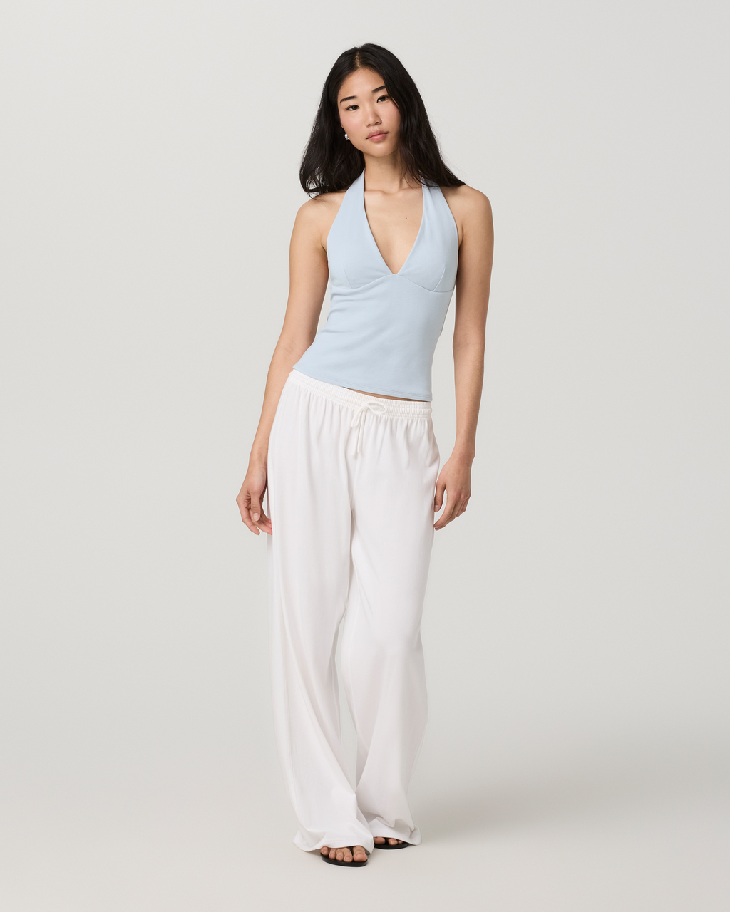 Everyday Cotton Stretch Plunge Halter | Atmosphere