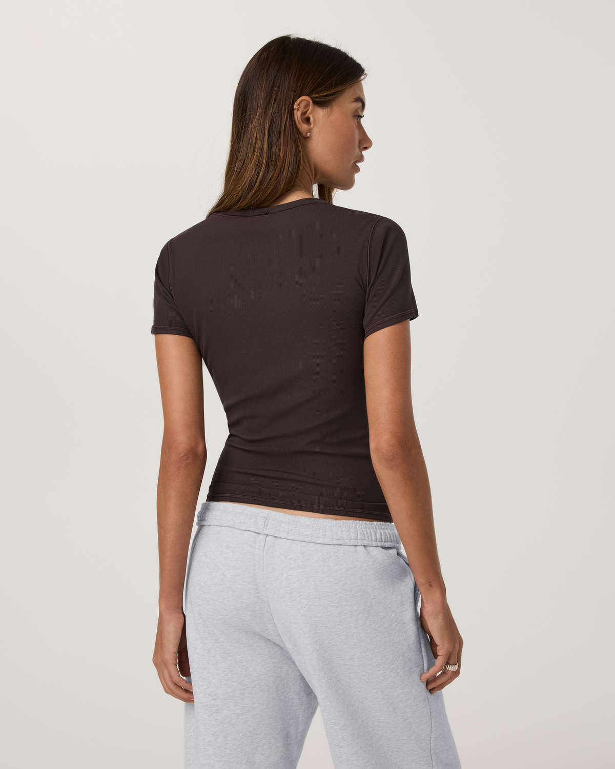 Pose Fitted Tee Long | French Roast