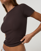 Pose Fitted Tee Long | French Roast