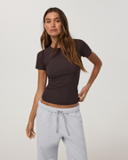 Pose Fitted Tee Long | French Roast