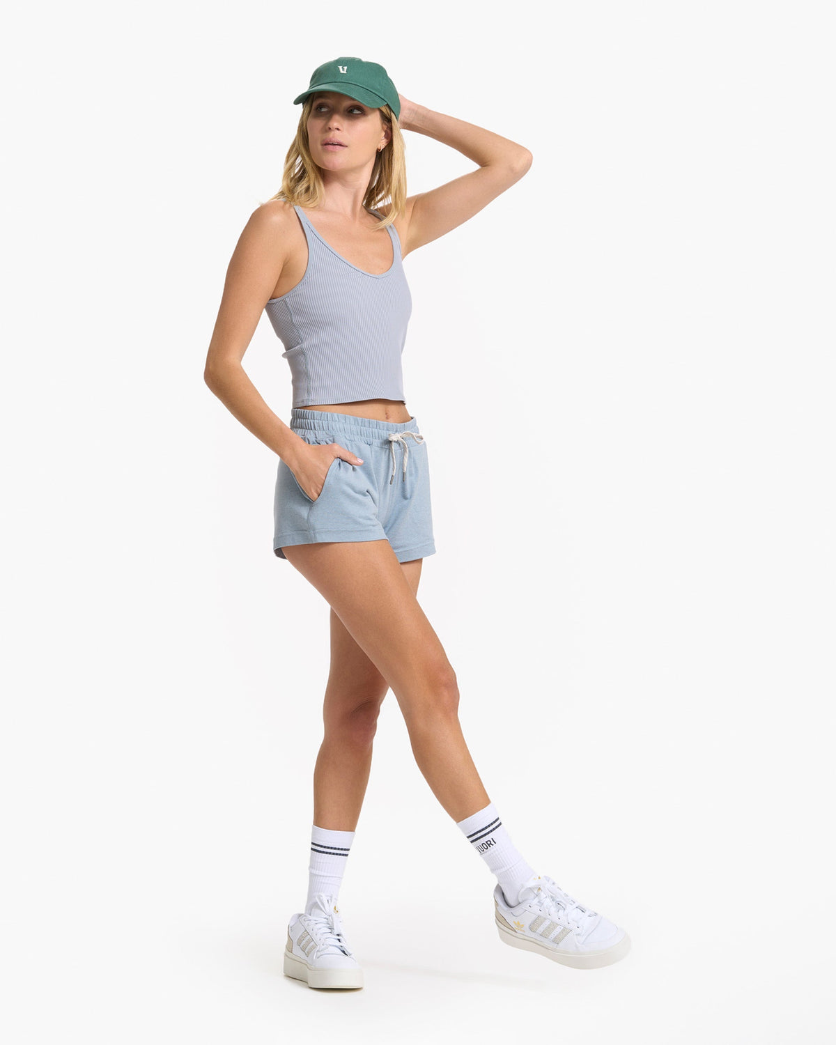 Rib Crop Tank | Light Cloud