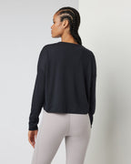 Long Sleeve Sunrise Oversize Henley | Black