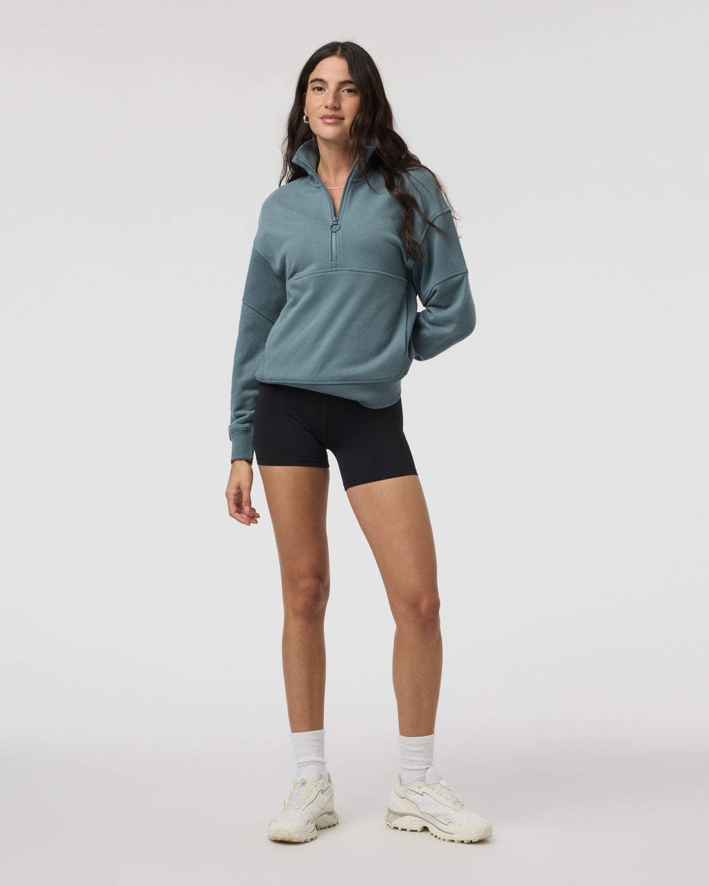 Sedona Rib Half Zip | Smoke Blue