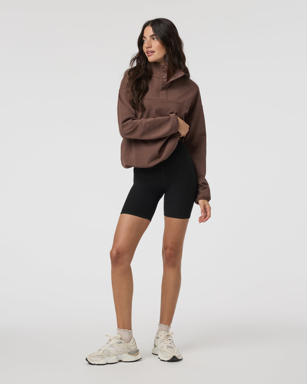 Granite Snap Mock | Chocolate Milk Heather