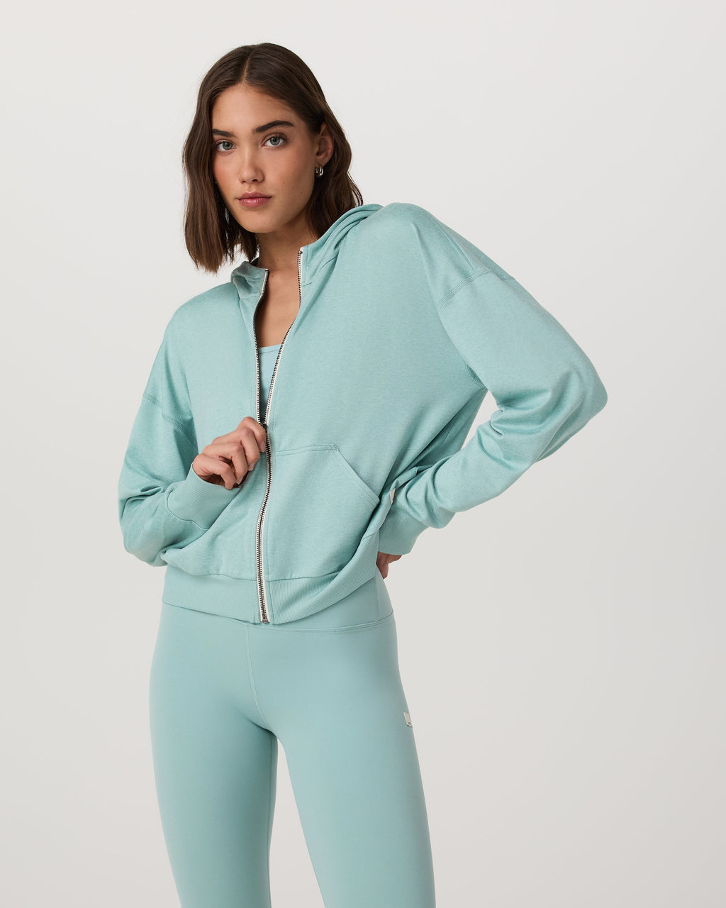 Halo Modern Full Zip Hoodie | Sea Spray Heather
