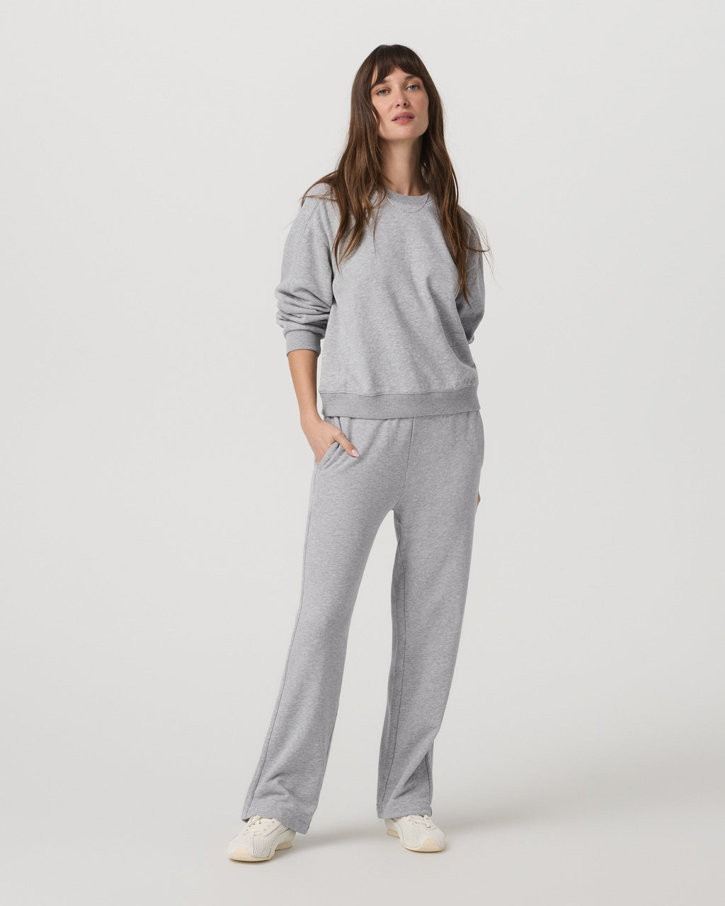Sedona Seams Crew | Light Heather Grey