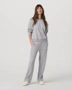 Sedona Seams Crew | Light Heather Grey