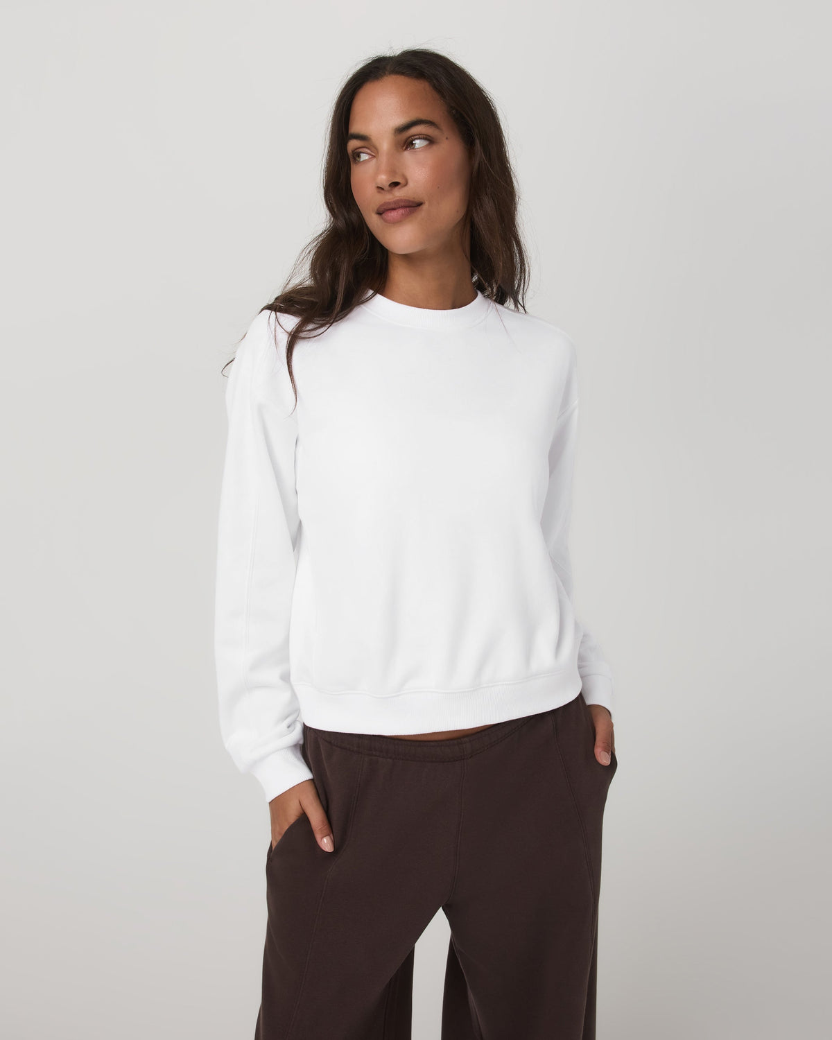 Sedona Seams Crew | White
