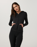 Halo Mini Full Zip Hoodie - Long | Black Heather