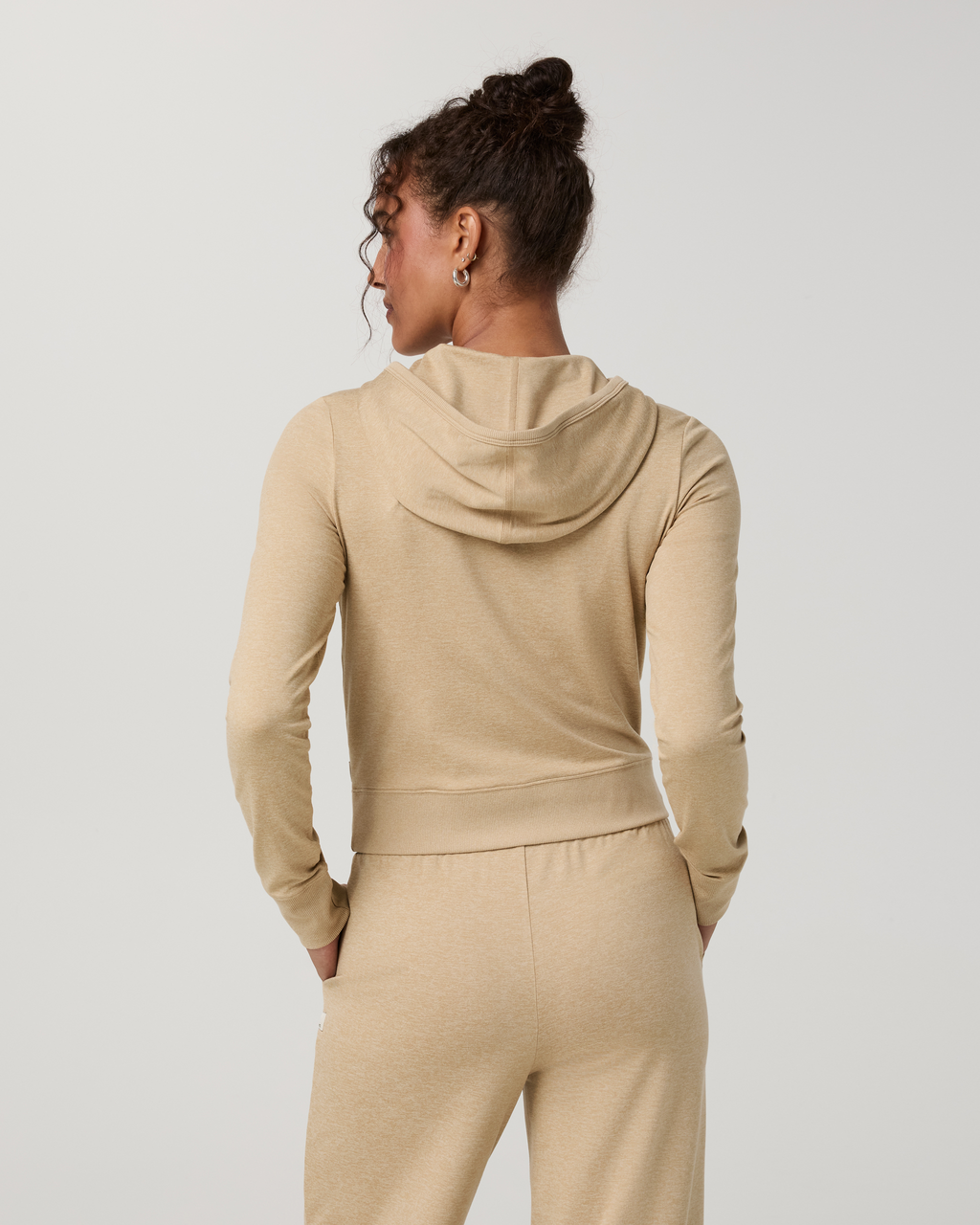 Halo Mini Full Zip Hoodie | Khaki Heather