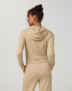 Halo Mini Full Zip Hoodie | Khaki Heather