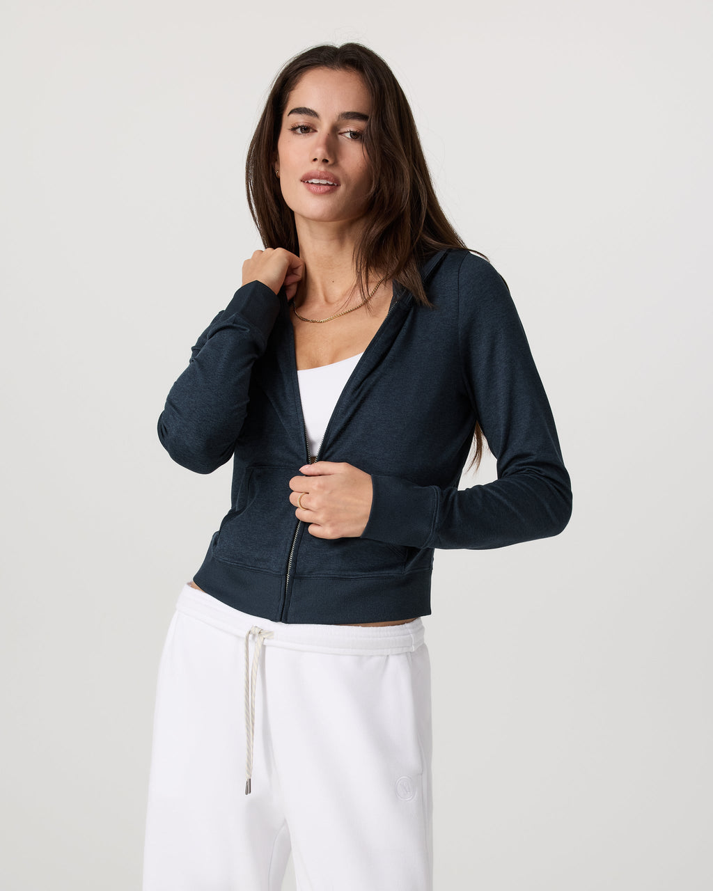 Halo Mini Full Zip Hoodie | Midnight Heather
