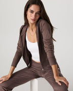 Halo Mini Full Zip Hoodie | Chocolate Milk Heather