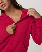Halo Mini Full Zip Hoodie | Strawberry Heather