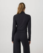 Halo Mini Track Jacket | Solid Black