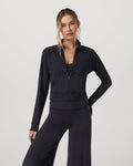Halo Mini Track Jacket | Solid Black