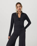 Halo Mini Track Jacket | Solid Black