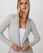 Waffle Full Zip Hoodie | Light Heather Grey