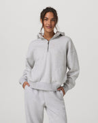Restore Relaxed Half Zip Hoodie | Pale Grey Heather