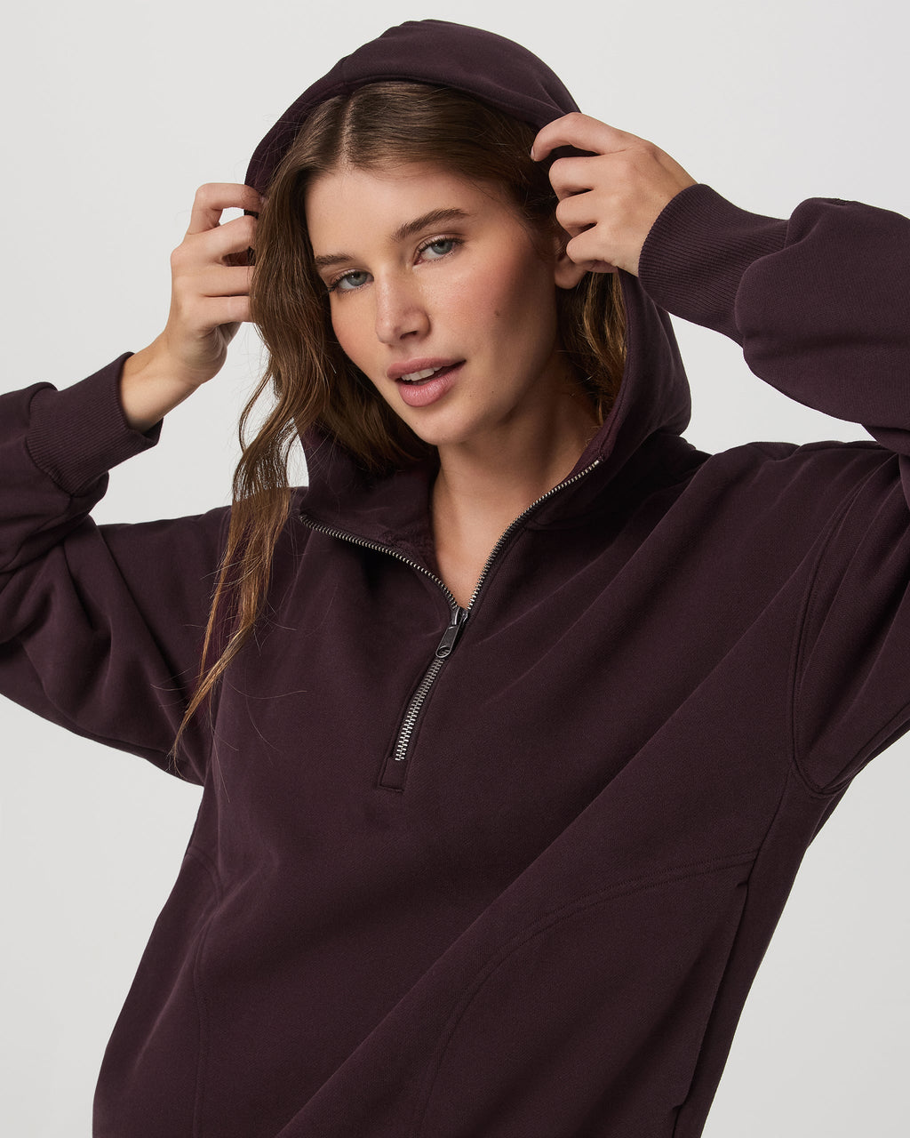 Restore Relaxed Half Zip Hoodie | Raisin