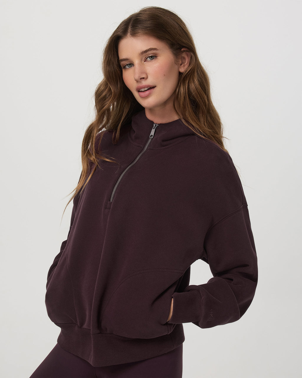 Restore Relaxed Half Zip Hoodie | Raisin