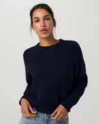 Cotton Waffle Sweater | Ink
