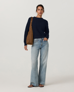 Cotton Waffle Sweater | Ink