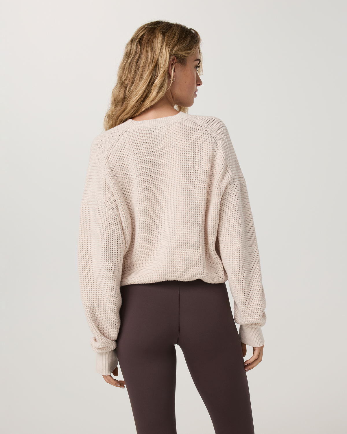 Cotton Waffle Sweater | Marshmallow