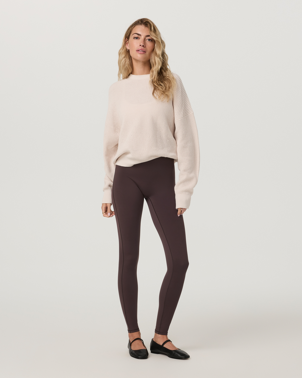 Cotton Waffle Sweater | Marshmallow