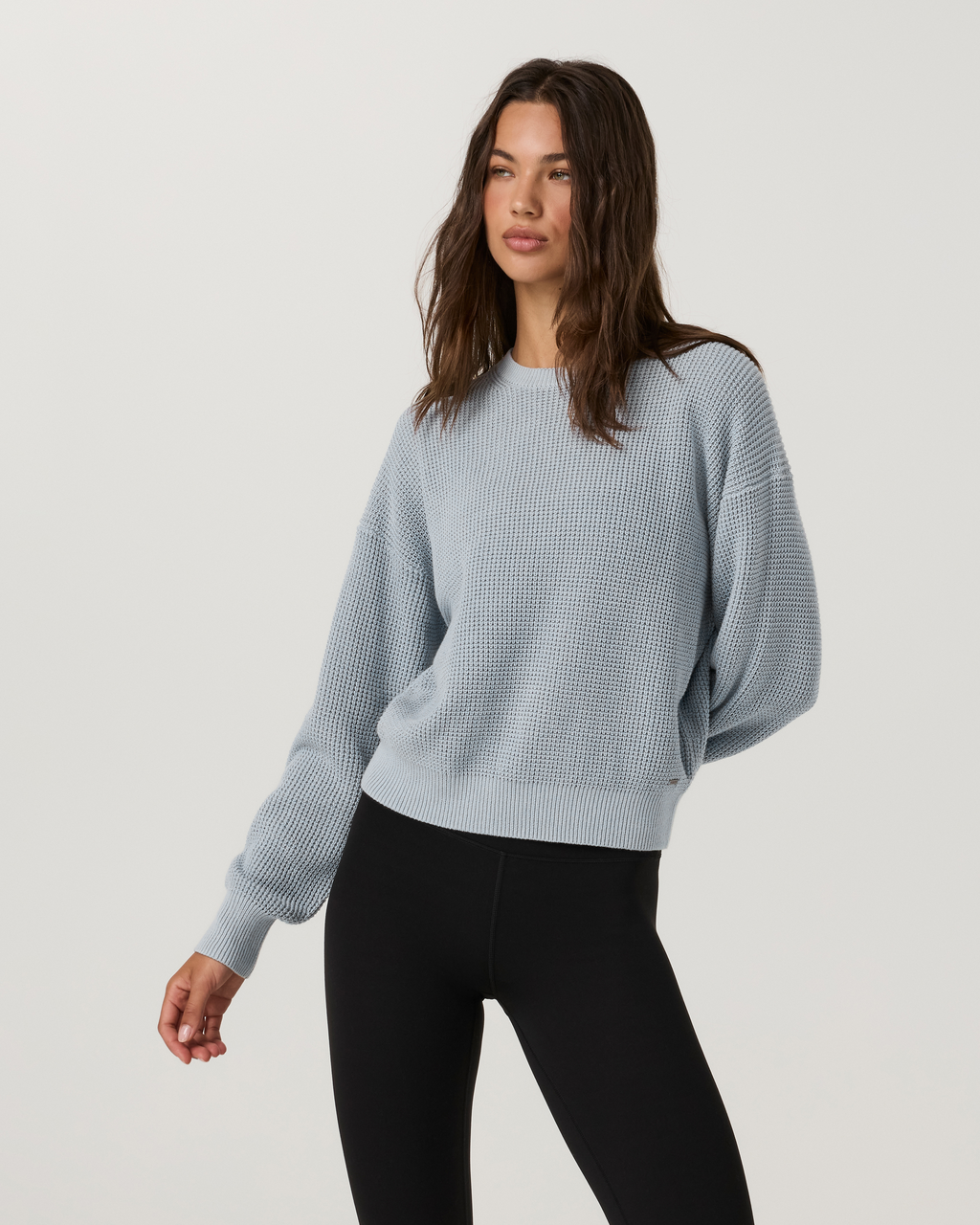 Cotton Waffle Sweater | Raindrop