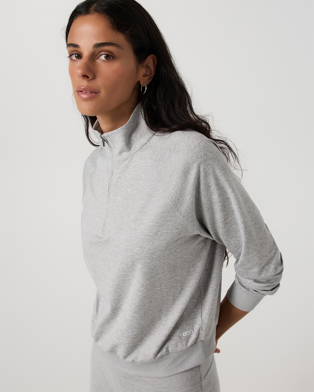 Halo Half Zip | Pale Grey Heather