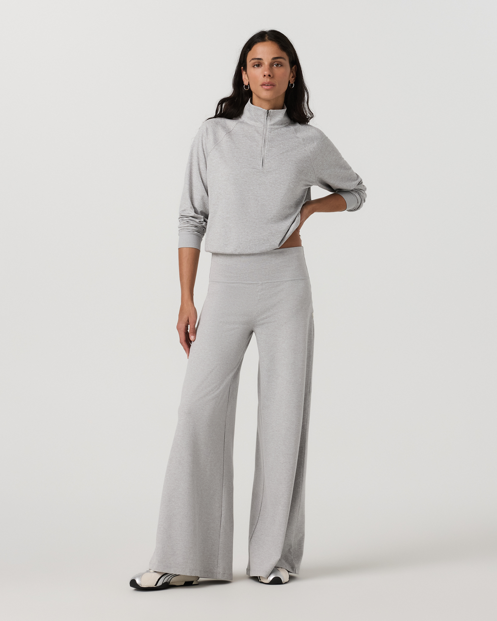 Halo Half Zip | Pale Grey Heather